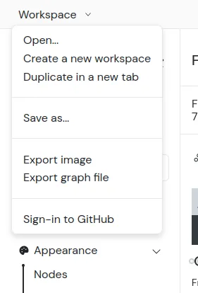 workspace menu